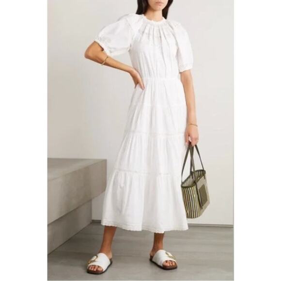 THE GREAT. Dresses & Skirts - THE GREAT. White Prairie Bird Maxi Tiered Dress Eyelet Womens Size 2 / US M